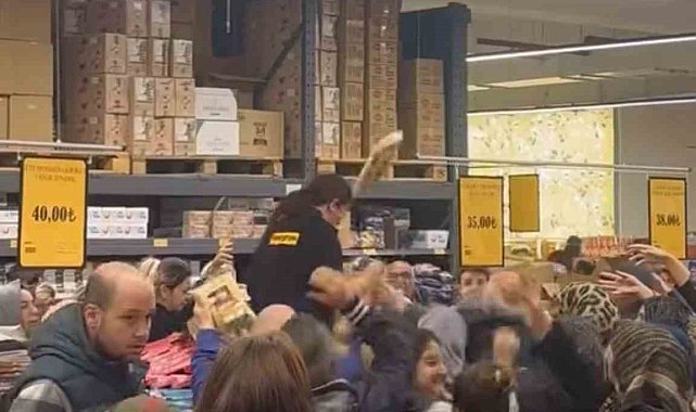 Süpermarkette kampanya izdihama yol açtı