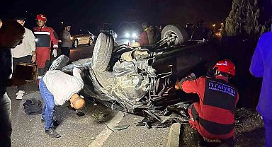 Takla atan araçta sürücü hafif yaralandı