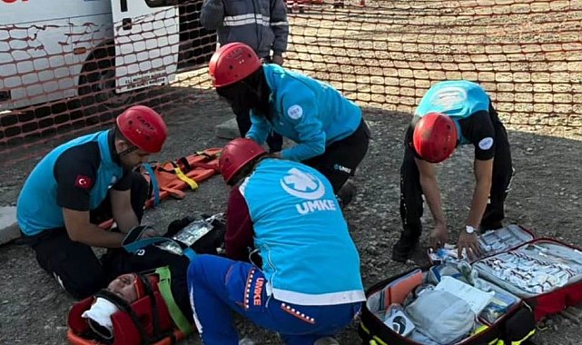 Tavşanlı'da maden kazası tatbikatı