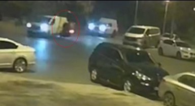 Tekirdağ'da motosikletlinin ağır yaralandığı kaza kamerada