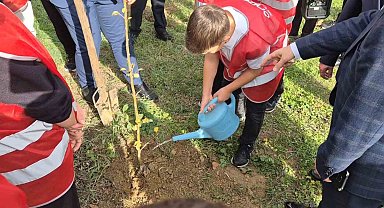 Tekirdağ'da öğrenciler fidan dikerek Türkiye ve Gazze şehitlerinin adını yaşattı