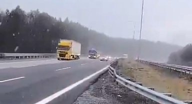 TEM'in Bolu geçişinde kar başladı