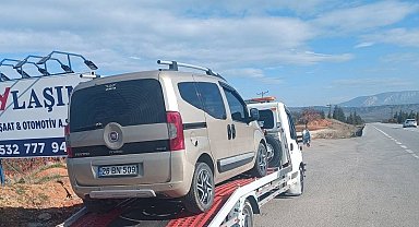 Trafik kontrolünde yakalaması olan araç otoparka çekildi