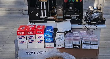 Uşak'ta çok sayıda kaçak makaron ve tütün ele geçirildi