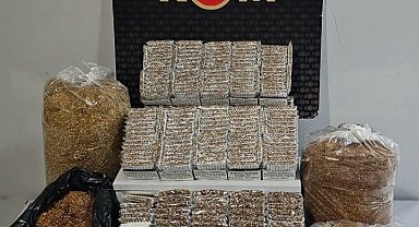 Uşak'ta kaçak tütün ve makaron operasyonu