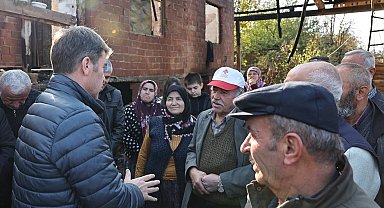 Vali Bakan açıkladı: Yaşlı çiftin yanan evleri el birliğiyle yeniden inşa edilecek