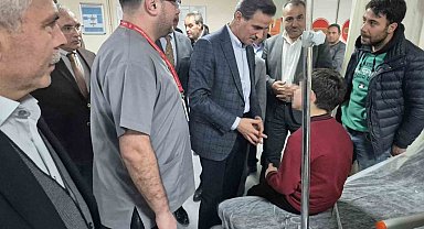 Vali Baruş, zehirlenme şüphesiyle hastaneye kaldırılan öğrencileri ziyaret etti