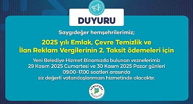 Yeşilyurt Belediye vezneleri, hafta sonu hizmet verecek