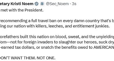 ABD İç Güvenlik Bakanı Kristi Noem'den ABD'ye seyahat yasağı önerisi