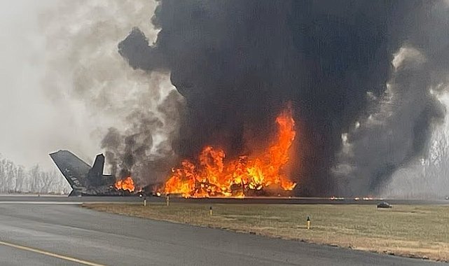 ABD'de havaalanına iniş yapan özel jet düştü