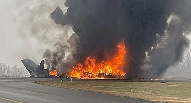 ABD'de havaalanına iniş yapan özel jet düştü