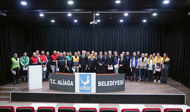Aliağa'da orman yangınlarıyla mücadele eden personele teşekkür belgesi