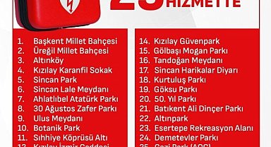 Ankara'da ani kalp durmasına karşı 25 noktaya yerli şok cihazı yerleştirildi