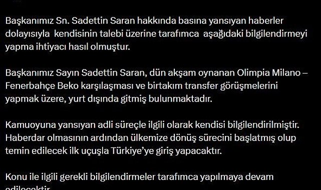 Avukat Ali Alper Alpoğlu'ndan Başkan Saran açıklaması