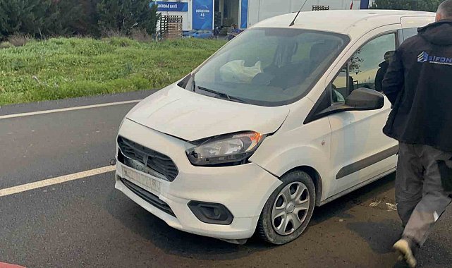 Başıboş köpeğe çarpan aracın sürücüsü yaraladı