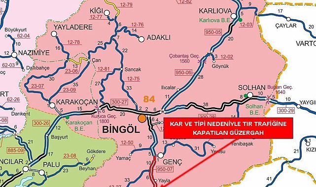 Bingöl-Diyarbakır karayolu tır trafiğine kapatıldı