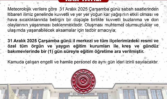 Bingöl'de eğitime 1 gün ara verildi