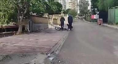 Bisikletli çocuğu darp etti