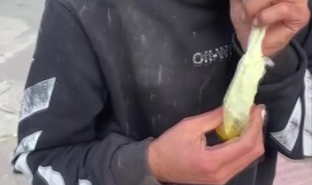 Caddede güpegündüz bali çekip kendinden geçti