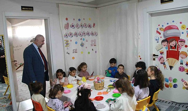 Cizre'de 4-6 yaş Kur'an kursu öğrencileri, çift dallı eğitimle hem eğleniyor hem öğreniyor