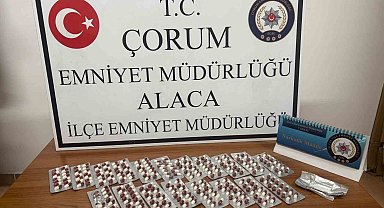 Çorum'da 266 adet sentetik ecza hapı ele geçirildi: 1 gözaltı