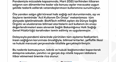 DMM'den "Türkiye'ye BioNTech aşısı gelmedi" iddialarına yalanlama