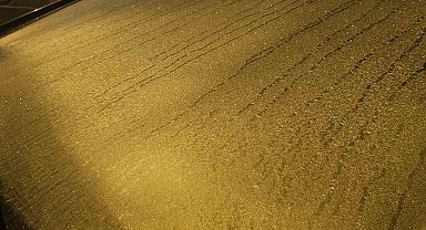 Elazığ'da araçların camları buz tuttu