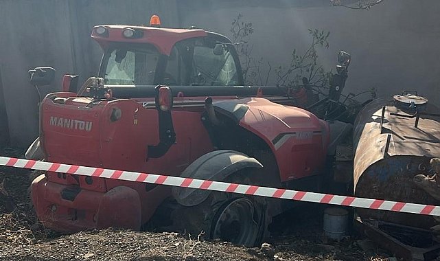 Freni patlayan iş makinesinin çarptığı genç ağır yaralandı