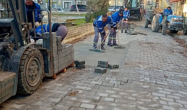 Germencik'te bozulan zeminler onarıldı