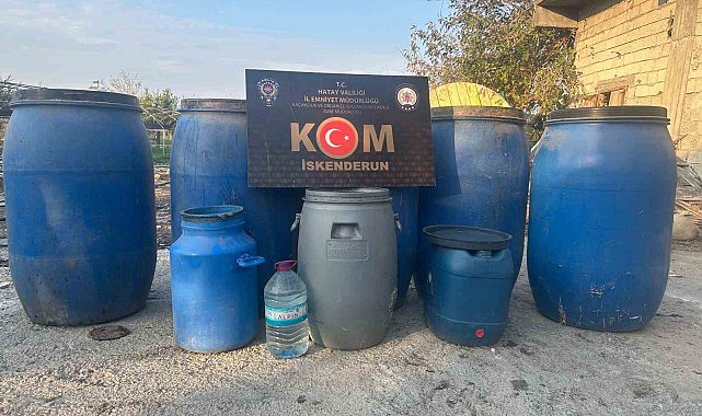 Hatay'da yılbaşı öncesi 1020 litre el yapımı alkol ele geçirildi