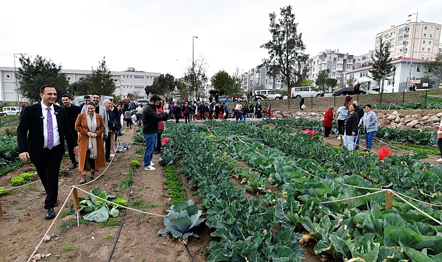 İzmir Bornova'da kent bostanlarında hasat coşkusu