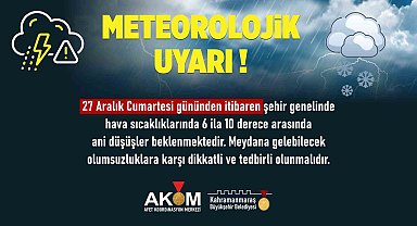 Kahramanmaraş'ta soğuk hava uyarısı