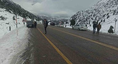 Kar yağışını duyan Alacabel'e koştu