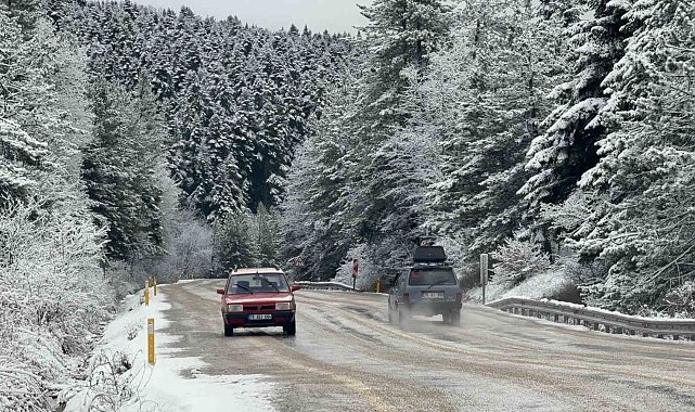 Karabük-Bartın kara yolu beyaza büründü