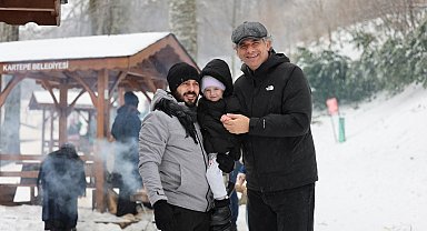 Kartepe'deki mesire alanı kışın da misafirlerini ağırlıyor
