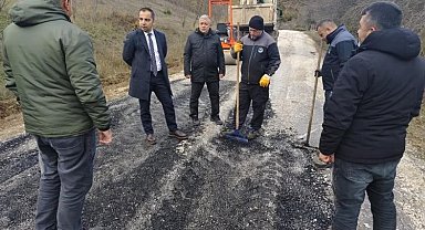 Kaymakam Uçar, Yenipazar'da yol onarım çalışmalarını inceledi