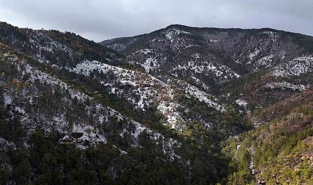 Kızılcahamam'da kar yağışı etkili oldu: Soğuksu Milli Parkı'nda kartpostallık manzaralar oluştu