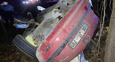 Kontrolden çıkan otomobil kayısı bahçesine uçtu: 1 yaralı