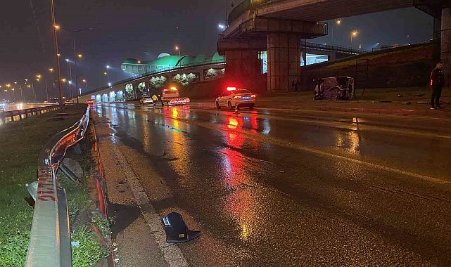 Kontrolden çıkan otomobil takla attı: Sürücü burnu bile kanamadan kurtuldu