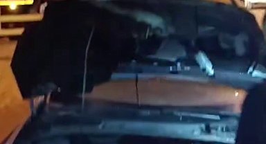 Konya'da park halindeki otomobilde yangın