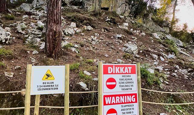 Marmaris Ticaret Odası'ndan 2 bin yıllık kaya mezarlarına kameralı koruma desteği
