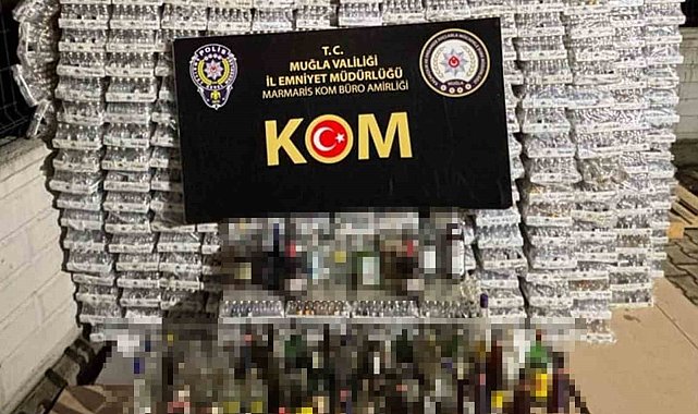 Marmaris'te 4 bin 166 litre kaçak içki ele geçirildi
