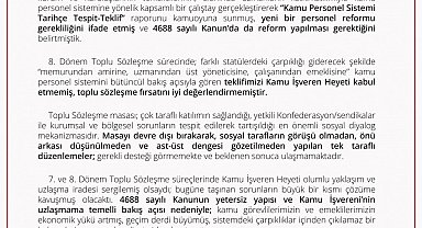 Memur-Sen Başkanlar Kurulu: "Türkiye Yüzyılı'na yakışır, 4688 sayılı Kanunu'nda ivedi reform yapılması çağrısında bulunuyoruz"