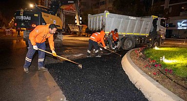 Mersin'de asfalt mesaisi geceye taşındı