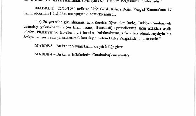 MHP'li Özdemir: "Üniversite öğrencilerinin alacakları elektronik cihazlarda kısıtlama olmaksızın ÖTV'den muaf tutulmalarına dair kanun teklifimizi meclise sunduk"