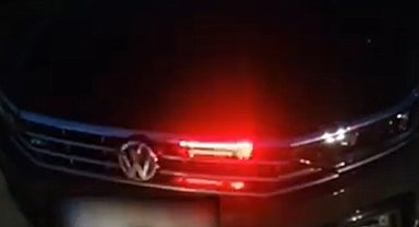 Mudanya'da çakar lambalı araca trafikten men!