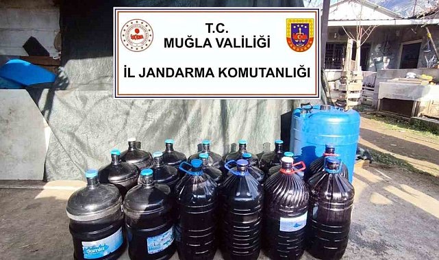 Muğla'da yenil yıl öncesi 1 ton 235 litre kaçak içki ele geçirildi