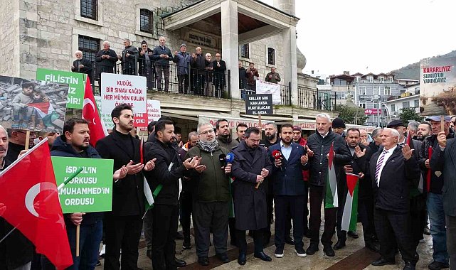 Ordu'da Filistin'e destek, İsrail'e tepki