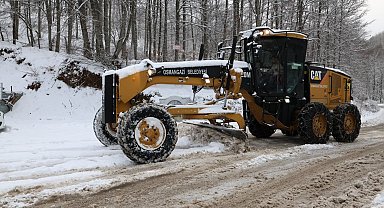 Osmangazi'de karla kapanan yollara anında müdahale