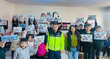 Pozantı'da ilkokul öğrencilerine trafik eğitimi